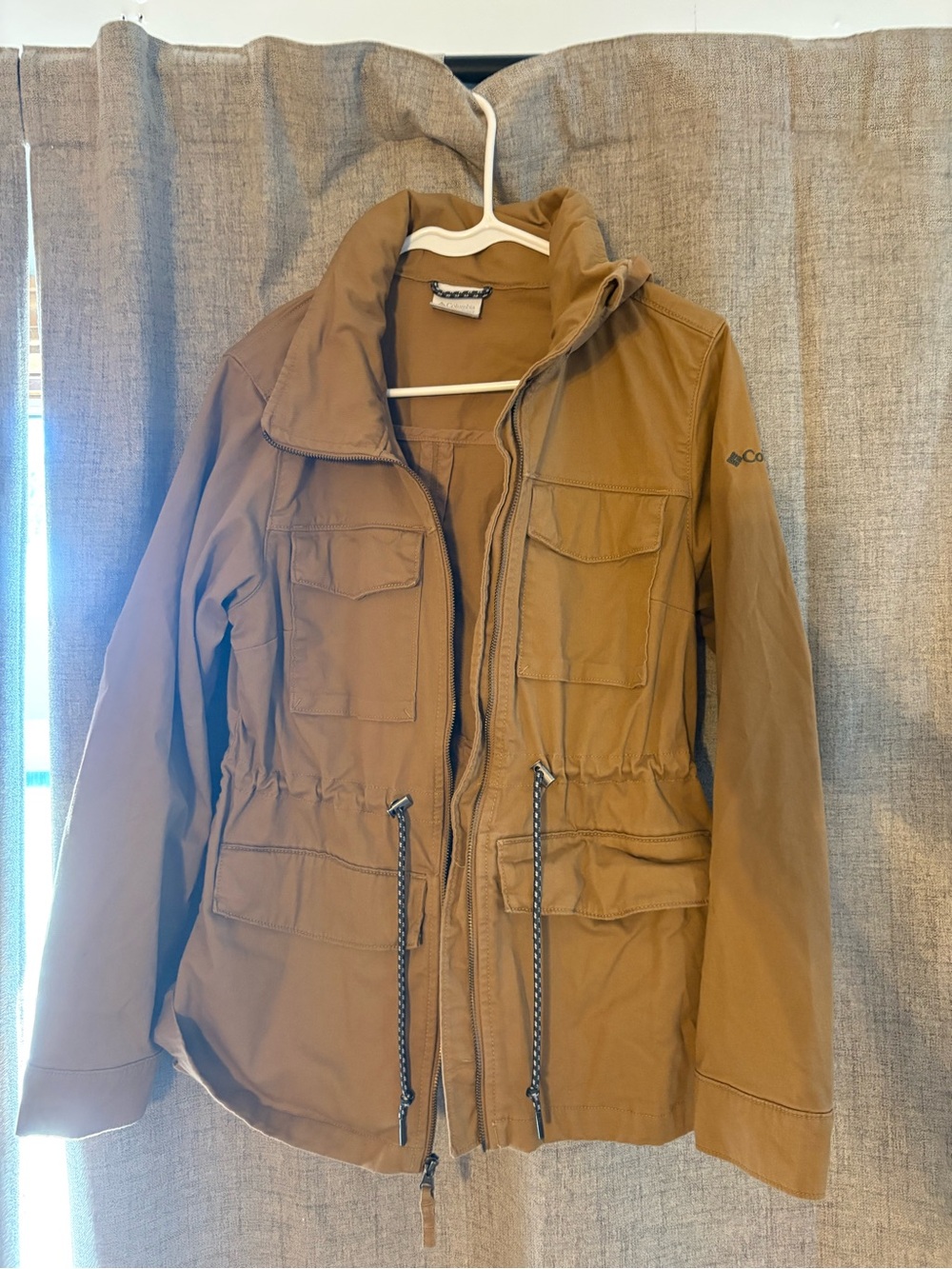 Columbia Brown Utility Jacket with Drawstring Waist